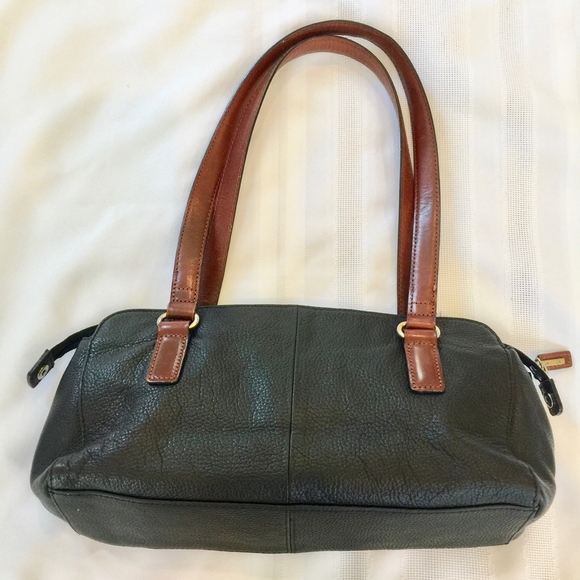 Vintage Fossil Pebbled Leather Bag w/ Stitching Detail - Picture 2 of 5